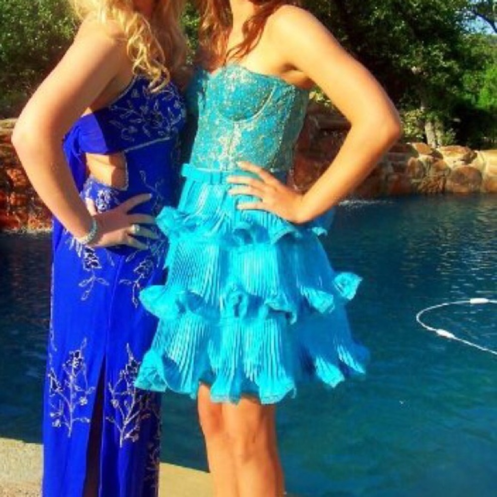 Teal prom dress